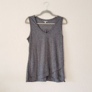 Athleta Faux Wrap V-Neck Tank Top Grey Heather Size Medium